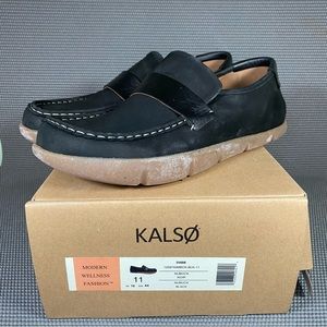 🆕 Kalso Earth Shoe Dabb Nubuck Slip On Men’s US 11 EU 44 Black Leather